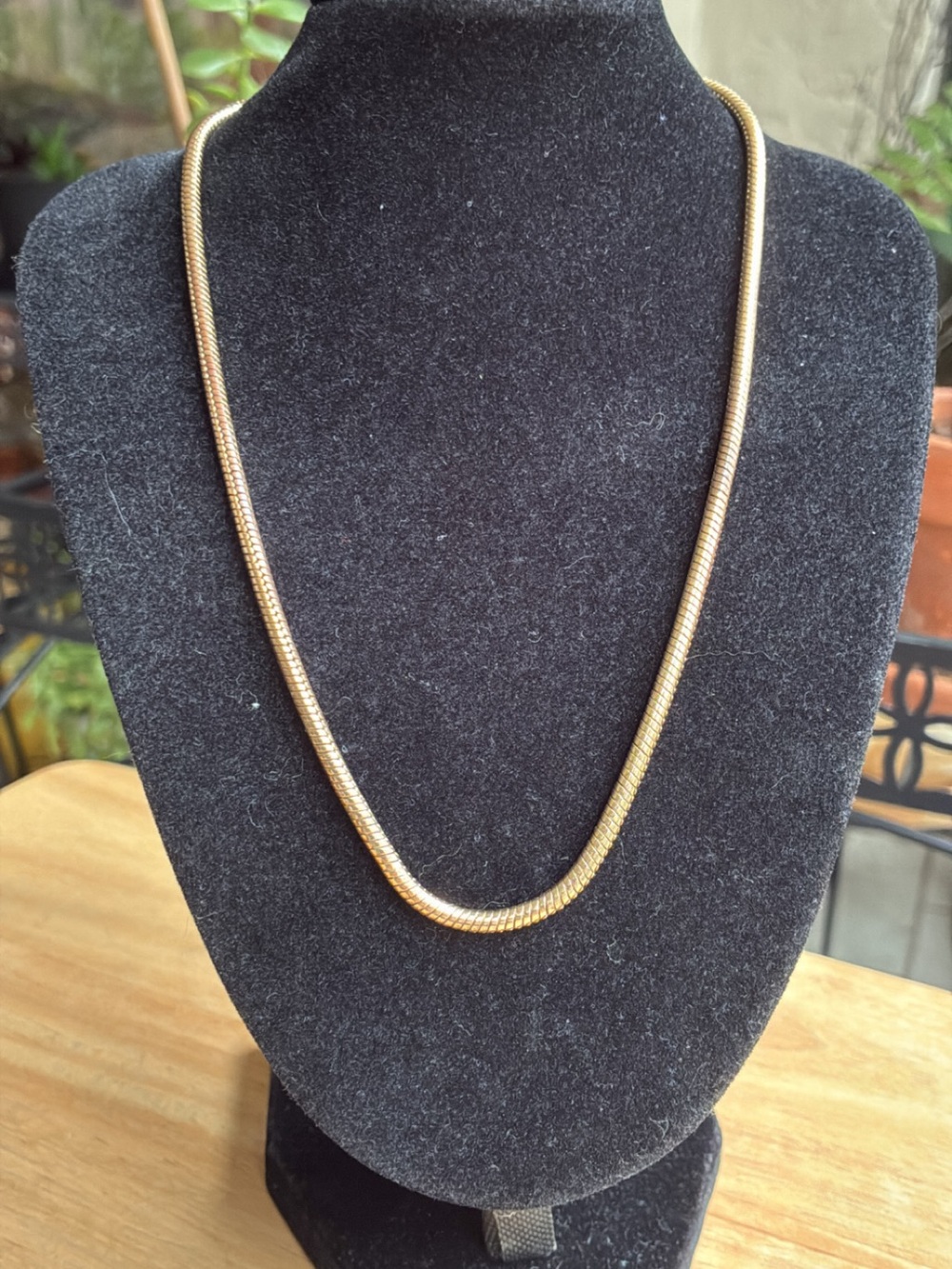 Sleek Gold-Tone Snake Necklace for Women